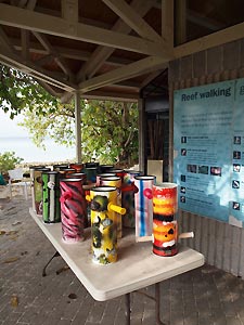 Sea Scopes enable guests to have a closer look at critters living amongst the coral. Heron Island Resort, Australia.