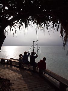 Sunset looking out at the Gantry. Heron Island Resort, Australia.