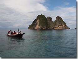 Above the water- diving from the Arenui at Raja Ampat, West-Papua, Indonesia.