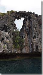 An above water rockformation. Raja Ampat, West Papua, Indonesia.