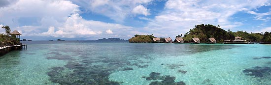 Panoramic View of Misool Eco Resort - Raja Ampat, West Papua, Indonesia.